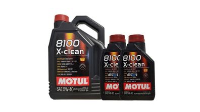 Motul 8100 X-clean 5W40 5 + 2 Liter , Opel GM dexos2, MB 229.51