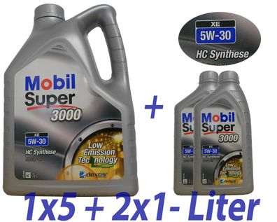 Mobil Super 3000 XE 5W-30 2x1+ 1x5 Liter Motor?l, MB 229.51, Dexos2