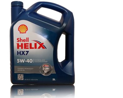 Shell Helix HX7 5W-40 Motoröl 5 Liter ACEA A3/ B3/ B4 MB 229.3 VW 502.00 505.00