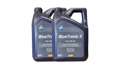 Aral Blue Tronic 10W-40 2x4 Liter MB 229.1 Fiat 9.55535-D2