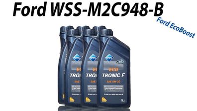 Aral Eco Tronic F 5W-20 6x1 Liter Ford WSS-M2C948-B API SN •
