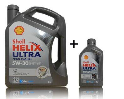 Shell Helix Ultra AG 5W30 1x5 Liter + 1x1Liter Opel GM Dexos2 Motor?l