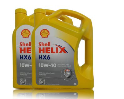Shell Helix HX6 10W- 40,10W40 2x5 Liter Motoren?l, MB 229.3, VW 505 00