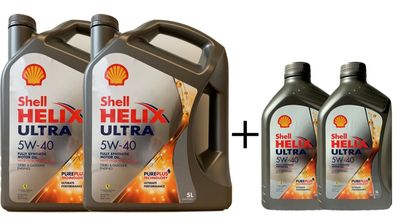 Shell Helix Ultra 5W40 2x5 + 2x1 Liter Kanne Motoren?l BMW LL01 , MB229.5