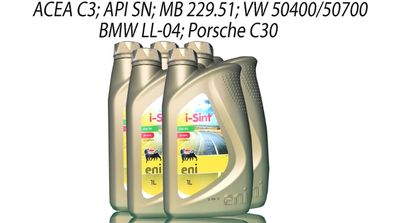 Eni i-sint 5W-30 5x1 Liter VW 50400 50700 BMW LL04, MB 229.51