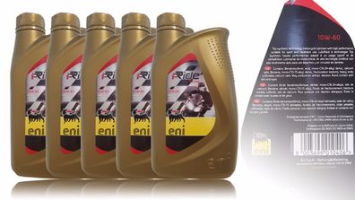 Eni i-ride PG 10W60 5x1 ersetz Agip Racing 4T 10W60 Piaggo, API SG Jaso MA