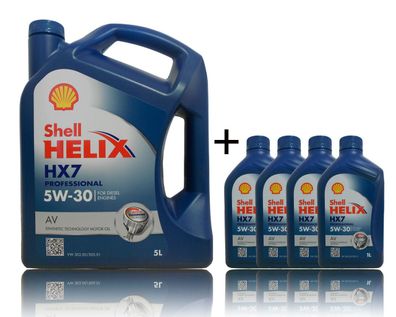 Shell Helix (Diesel) HX7 Professional AV 5W30, 4x1+ 1x5 Liter Motoren?l VW 50500
