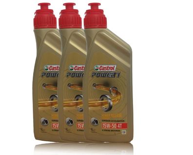 Castrol Power 1 15W-50 4T API SN, JASO MA-2 3x1 Liter