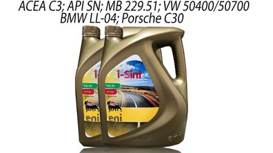 Eni i-sint 5W-30 2x5 Liter VW 50400/50700 BMW LL04, MB 229.51 Porsche C30