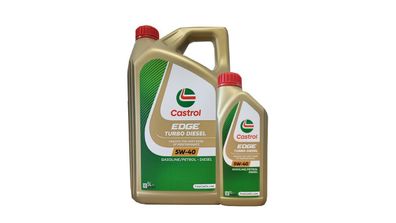 Castrol EDGE Turbo Diesel 5W-40 1x5 + 1x1 Liter VW 50501 MB 229.51, Fiat, Dexos2