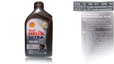 Shell Helix Ultra Professional AP-L 5W 30 1x1 Liter ACEA C2; PSA B71 2290
