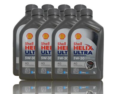 Shell Helix Ultra AG Professional 5W30 Motor?l Opel 8x1 Liter GM Dexos2