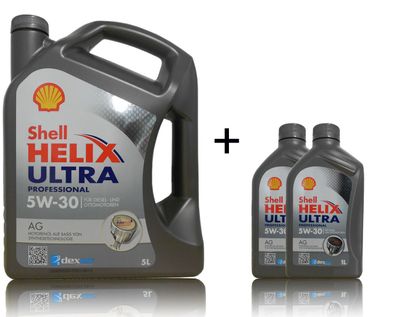 Shell Helix Ultra AG 5W30 1x5 Liter + 2x1 Liter Opel GM Dexos2 Motor?l
