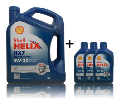Shell Helix (Diesel) HX7 Professional AV 5W30, 3x1+ 1x5 Liter Motoren?l VW 50500