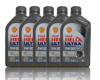 Shell Helix Ultra AG 5W30 Professional Motor?l Opel 5x1 Liter