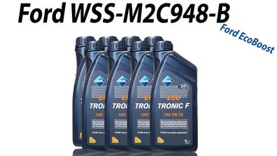 Aral Eco Tronic F 5W-20 8x1 Liter Ford WSS-M2C948-B API SN •