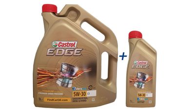 Castrol Edge 5W-30 C3, VW 505 00/ 505 01, MB-229.31/ 229.51, GM dexos, 5 + 1 Liter
