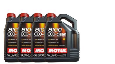 Motul 8100 ECO-Clean 4x5 Liter ACEA C2, Ford WSS M2C 950a, Fiat 9.55535-GS1 / DS1