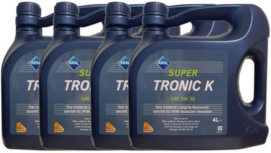 Aral Super Tronic K 5W 30 4x4 Liter VW 50400 / 507.00, MB 229.51, BMW LL04