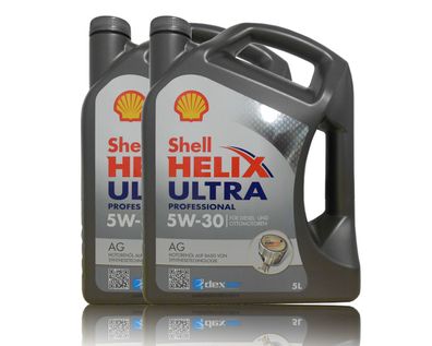 Shell Helix Ultra AG Professional 5W30 2x5 Liter Opel GM Dexos2 Motor?l