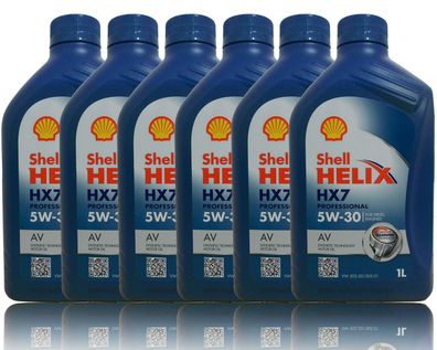 Shell Helix HX7 Professional AV 5W30, 6x1 Liter Motoren?l VW 50501