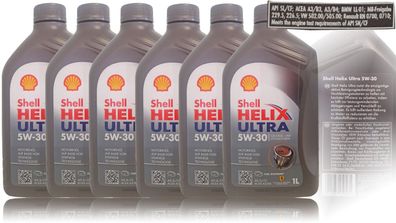 Shell Helix Ultra 5W30 6x1 Liter MB 229.5 , BMW LL-01, RN 700/710