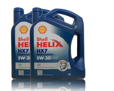 Shell Helix HX7 Professional AV 5W30, 2x5 Liter Motoren?l VW 505 00 / 505 01