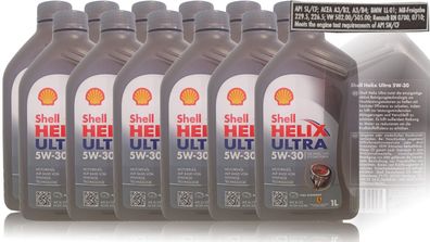 Shell Helix Ultra 5W30 12 x 1 Liter Motoren?l BMW LL-01, MB 229.5