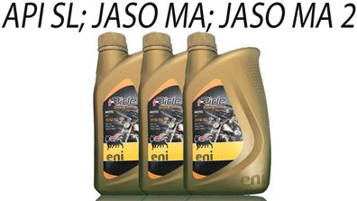 Eni i-ride Moto 4T 20W50 3x1 Liter ersetzt AGIP Racing 20W50 JASO MA, API SG