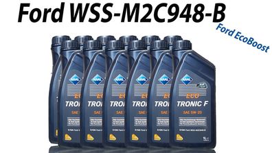 Aral Eco Tronic F 5W-20 12x1 Liter Ford WSS-M2C948-B API SN •