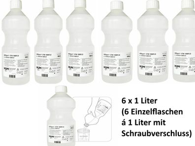 6 Stück Sterilwasser 6 Liter CPAP Wasser STW 1000FLD mit Schraubkappe med. Zweck