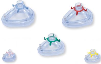 Beatmungsmaske PVC Größen 0,1,2,3,4,5 Maske HUM Aerobag farblich markiert