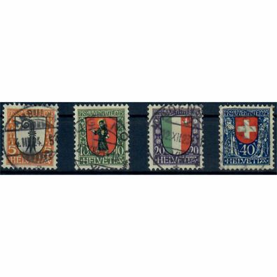 Schweiz, Pro Juventute, Wappen, MiNr. 185-188, gestempelt