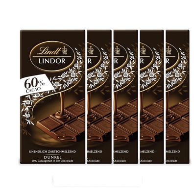 Lindt Lindor Kakao Feinherb Tafel Edelbitter Schokolade 100g 5er Pack