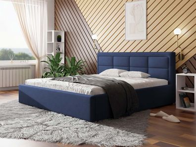 Polsterbett Classic mit Gerolltes Lattenrost Doppelbett Modern Schlafzimmer