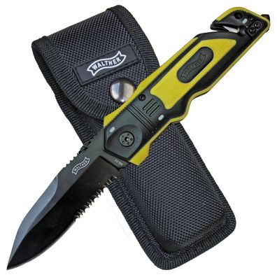 Walther ERK Emergency Taschenmesser Rescue Knife Rettungsmesser gelb mit Etui