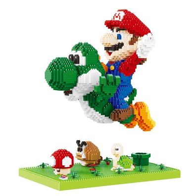 Mario Yoshi Block Puzzlespiel Super Mario Bros. Bausteine Spielzeug DIY Lernspielzeug
