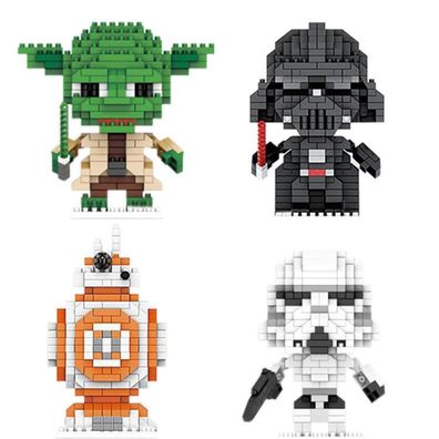 Yoda Boba Fett BB-8 Block Puzzlespiel Star Wars Bausteine Spielzeug DIY Lernspielzeug