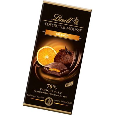Lindt Edelbitter Mousse Orange mit der dunklen Mousse au Chocolat 150g