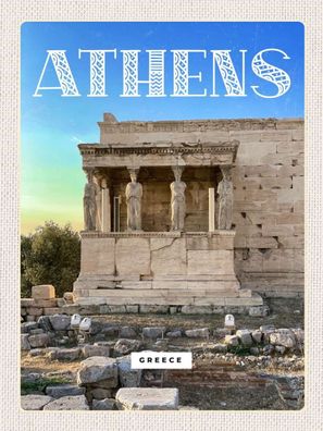 Top-Schild mit Kordel, versch. Größen, ATHEN, Tempel Ruine, Griechenland, neu & ovp