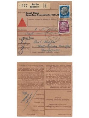 Deutsches Reich, 3 verschiedene Paketkarten mit Hindenburg-Medaillon frankiert