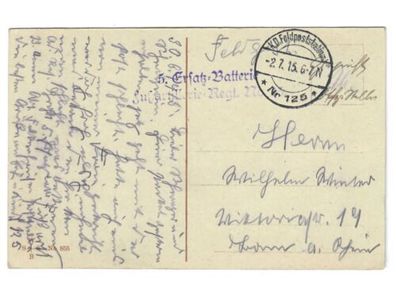 Feldpostkarte, Feldpoststation Nr.125, auf Ansicht „Die Deutschen Herrführer“