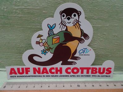 alter Werbe-Sticker Reklame Otti Bundesgartenschau Cottbus 1995