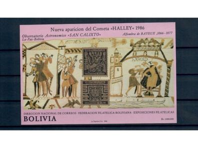 Bolivien, MiNr. Block 152 * * , postfrisch, Halley´s Comet, Halleyscher Komet
