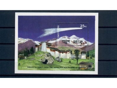 Bhutan, MiNr. Block 133 A * * , postfrisch, Halley´s Comet, Halleyscher Komet