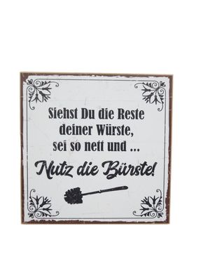 TypeStoff Holzschild mit Spruch - Toilette - Vintage-Look mit Zitat als Geschenk