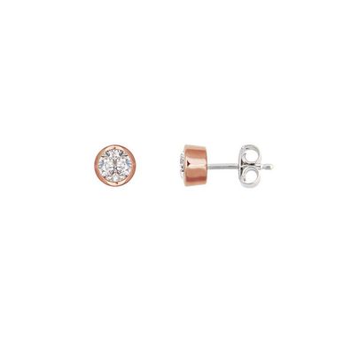 Ohrstecker - Zirkonia 5 mm - Sterlingsilber rosé