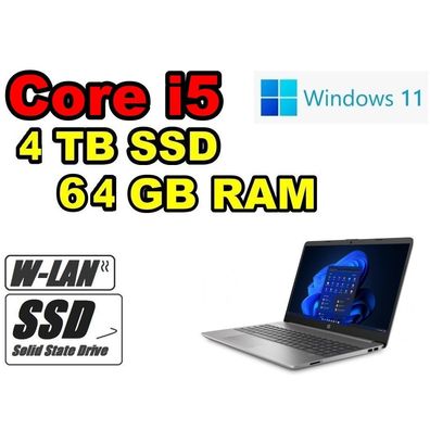 HP Notebook 250G9 Intel Deca Core i5 4TB SSD 64GB RAM Office HDMI Windows11 Pro