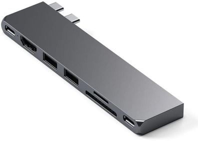 Satechi USB-C Pro Hub Slim USB-Dockingstation universal grau