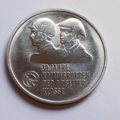 DDR Gedenkmünze 10 Mark 30 Jahre Kampfgruppen der Arbeiterklasse 1.